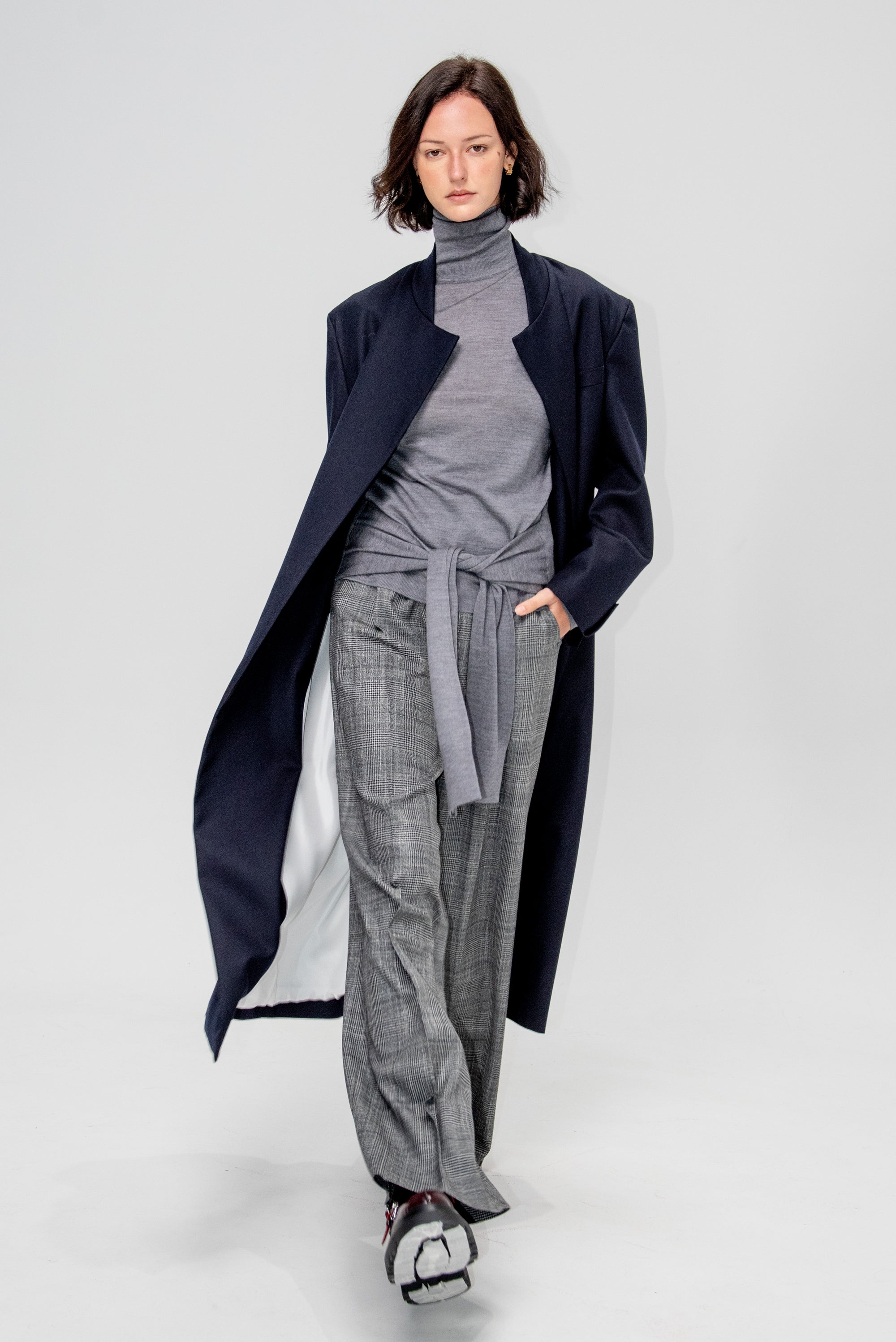 Double-sleeve Turtleneck, Mid-Grey