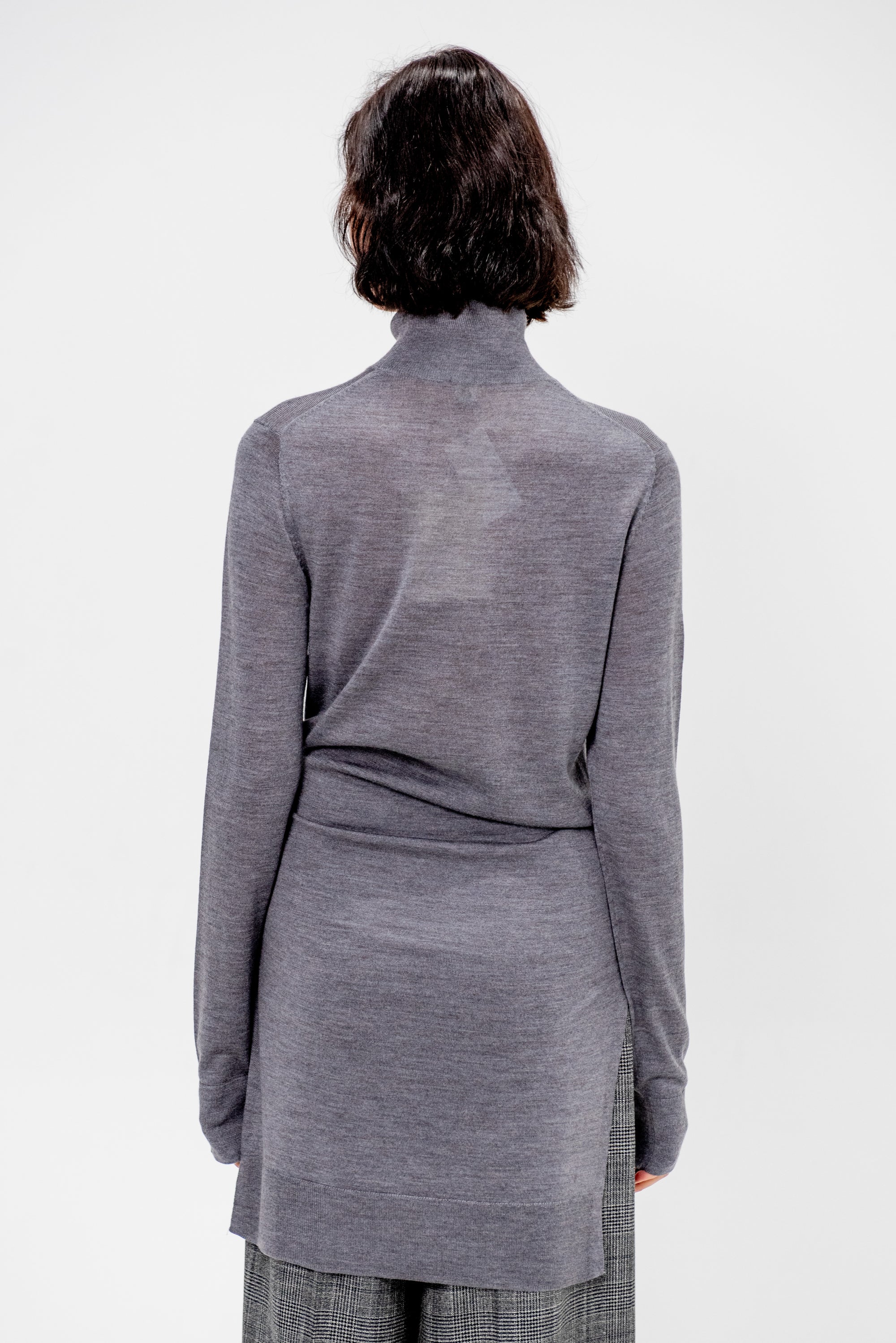 Double-sleeve Turtleneck, Mid-Grey