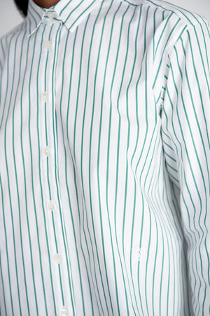 TOTEME - Signature Cotton Shirt, White & Green