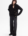 TOTEME - Hammered Button Cardigan, Black