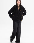 TOTEME - Hammered Button Cardigan, Black