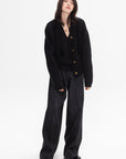 TOTEME - Hammered Button Cardigan, Black
