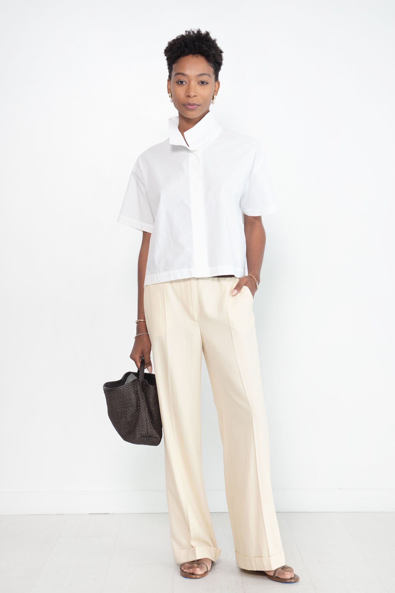 Totême - Herringbone Suit Trouser, Bleached Sand
