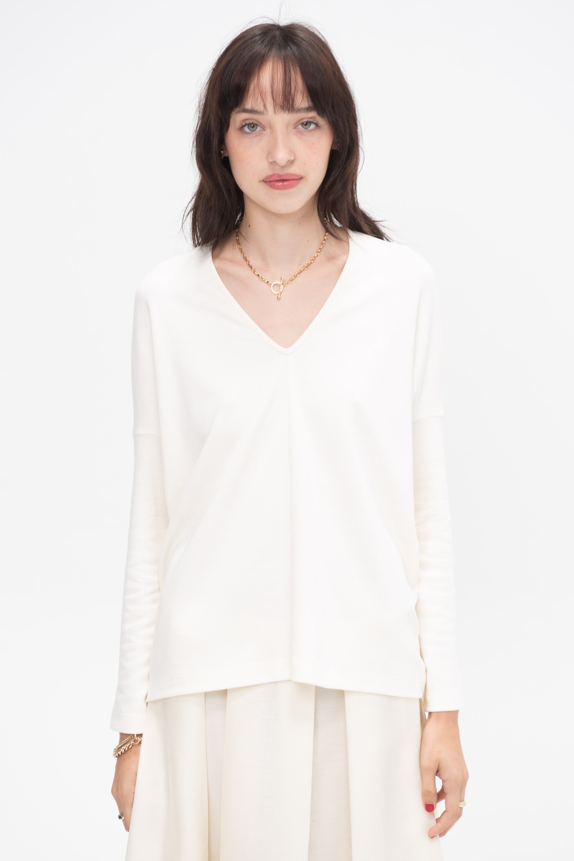 ZERO + MARIA CORNEJO - Long Sleeve Koya Top, White Pepper