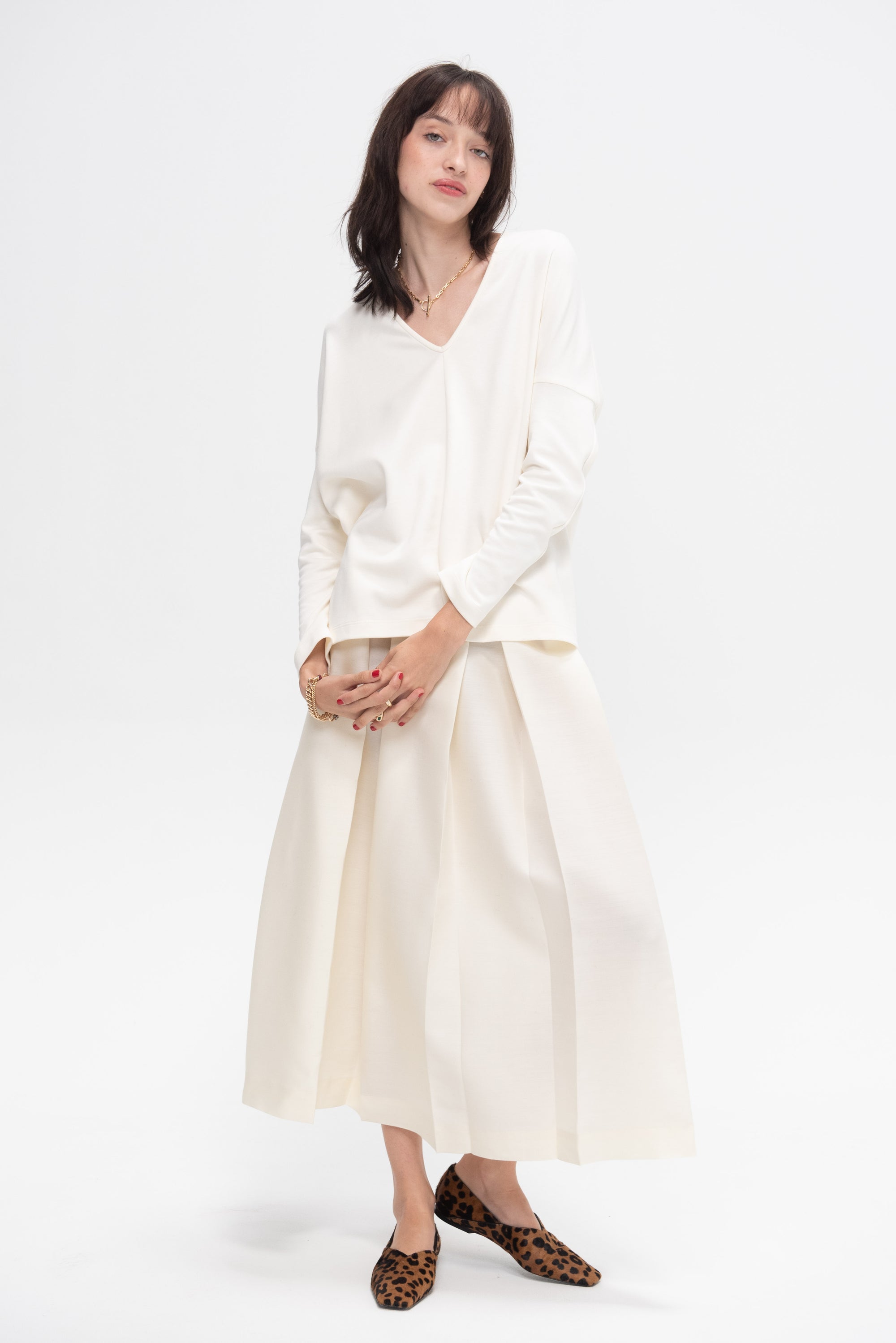 ZERO + MARIA CORNEJO - Long Sleeve Koya Top, White Pepper
