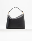 Med Bevel Grained-Leather Bag, Black
