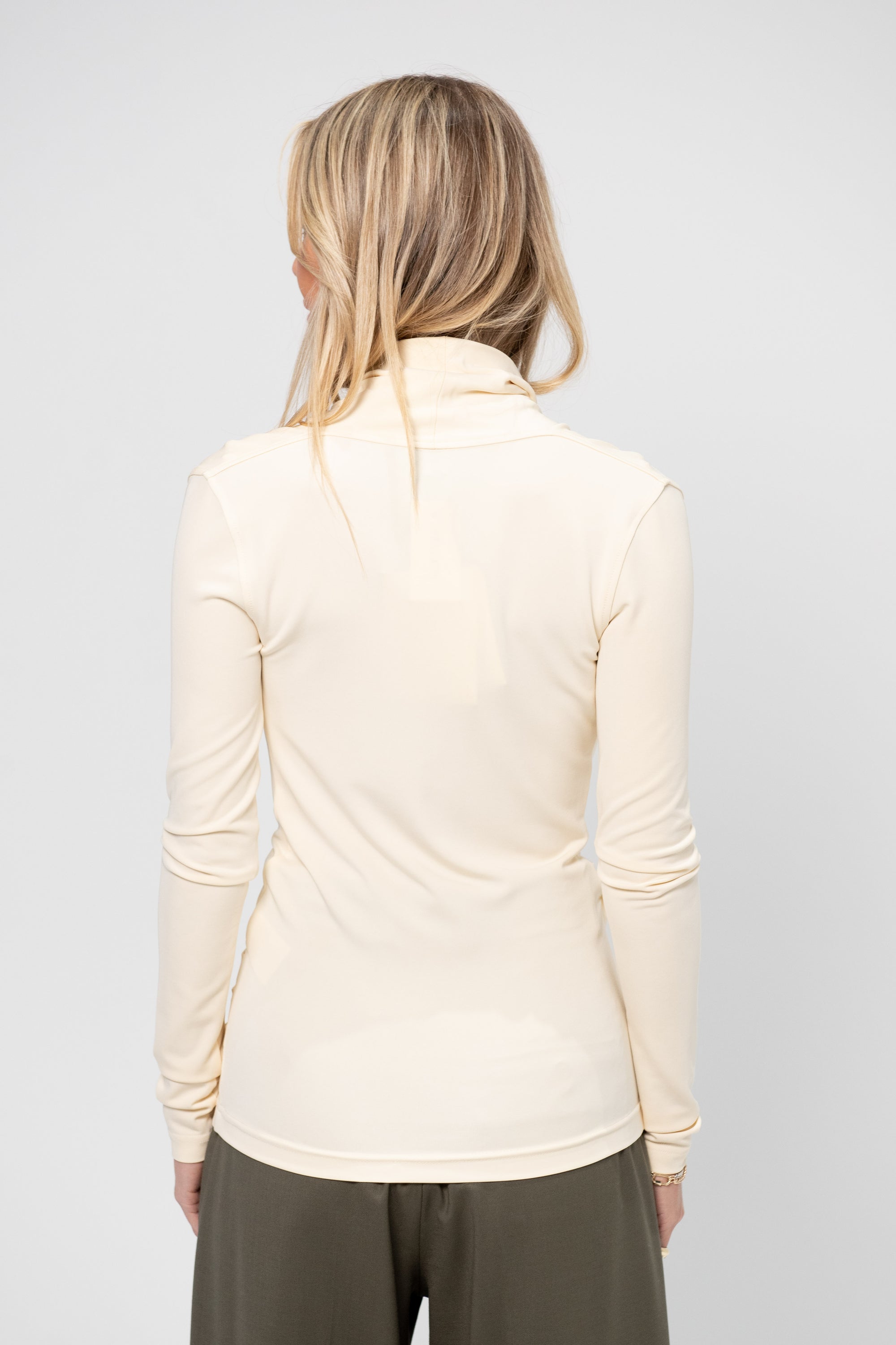 Overlapped Jersey Top, Ecru