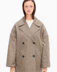 Oversized Herringbone Jacket, Beige & Black