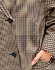 Oversized Herringbone Jacket, Beige & Black