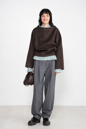 Totême - Doublé Wool Top, Chocolate Melange