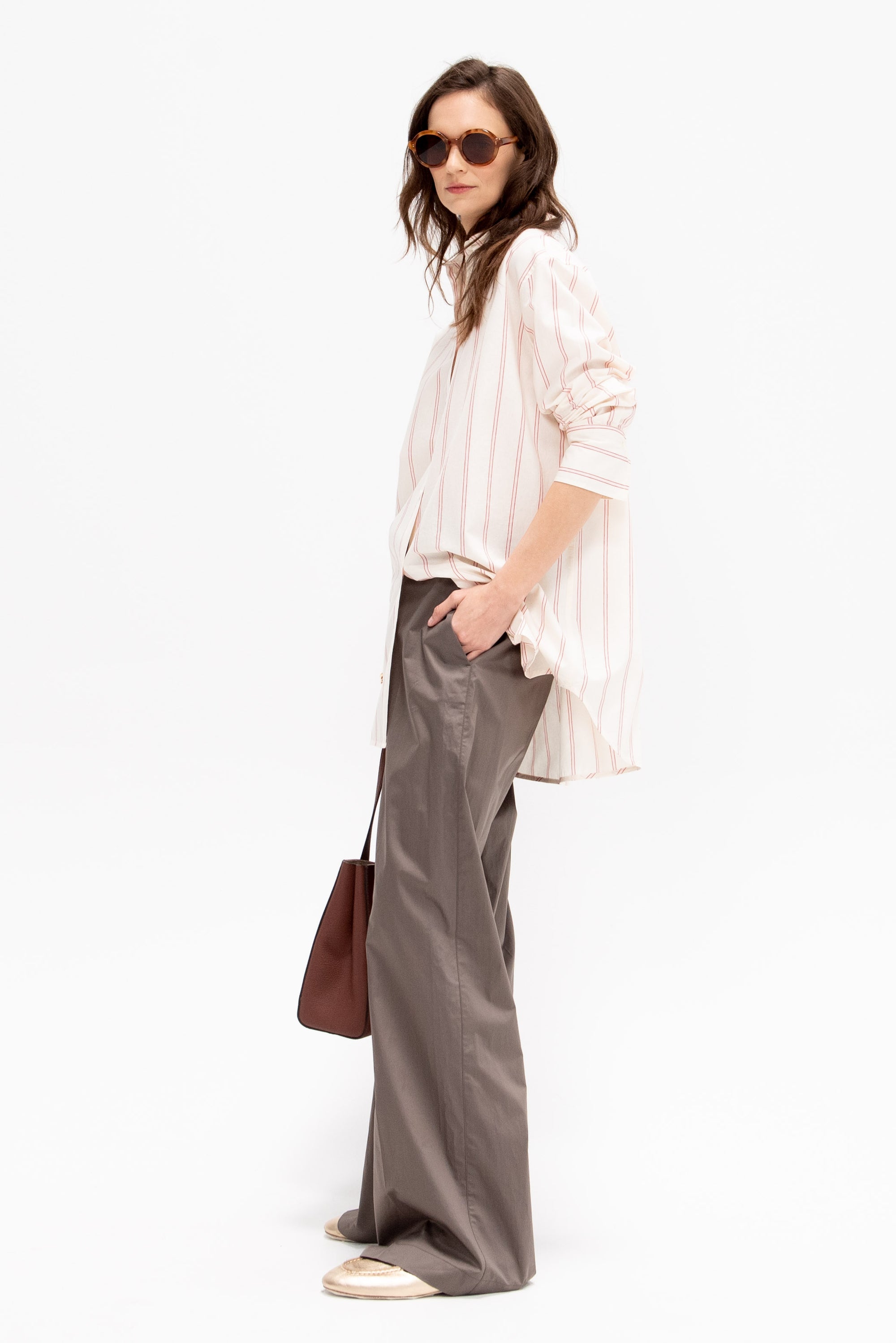 Relaxed Striped Shirt, Ecru Blossom