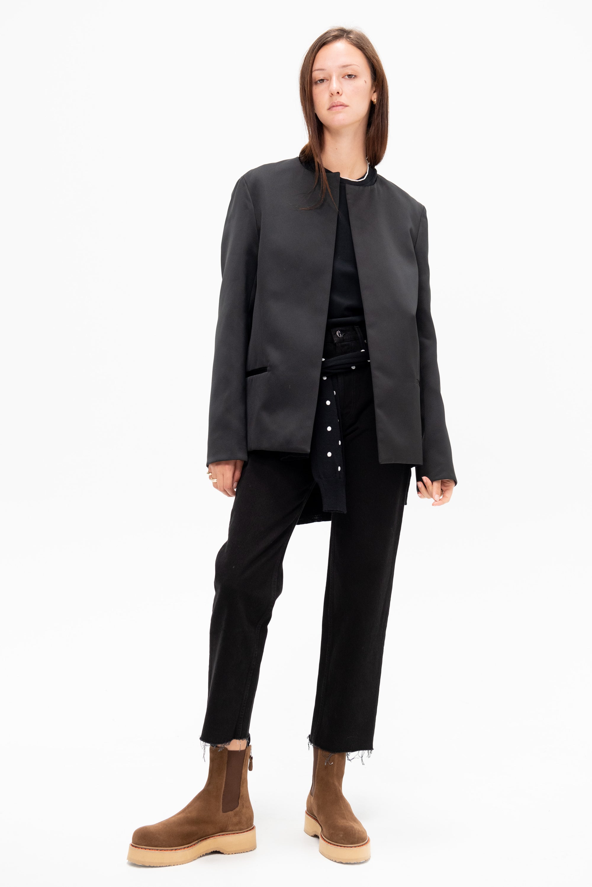 Satin Dinner Jacket, Black