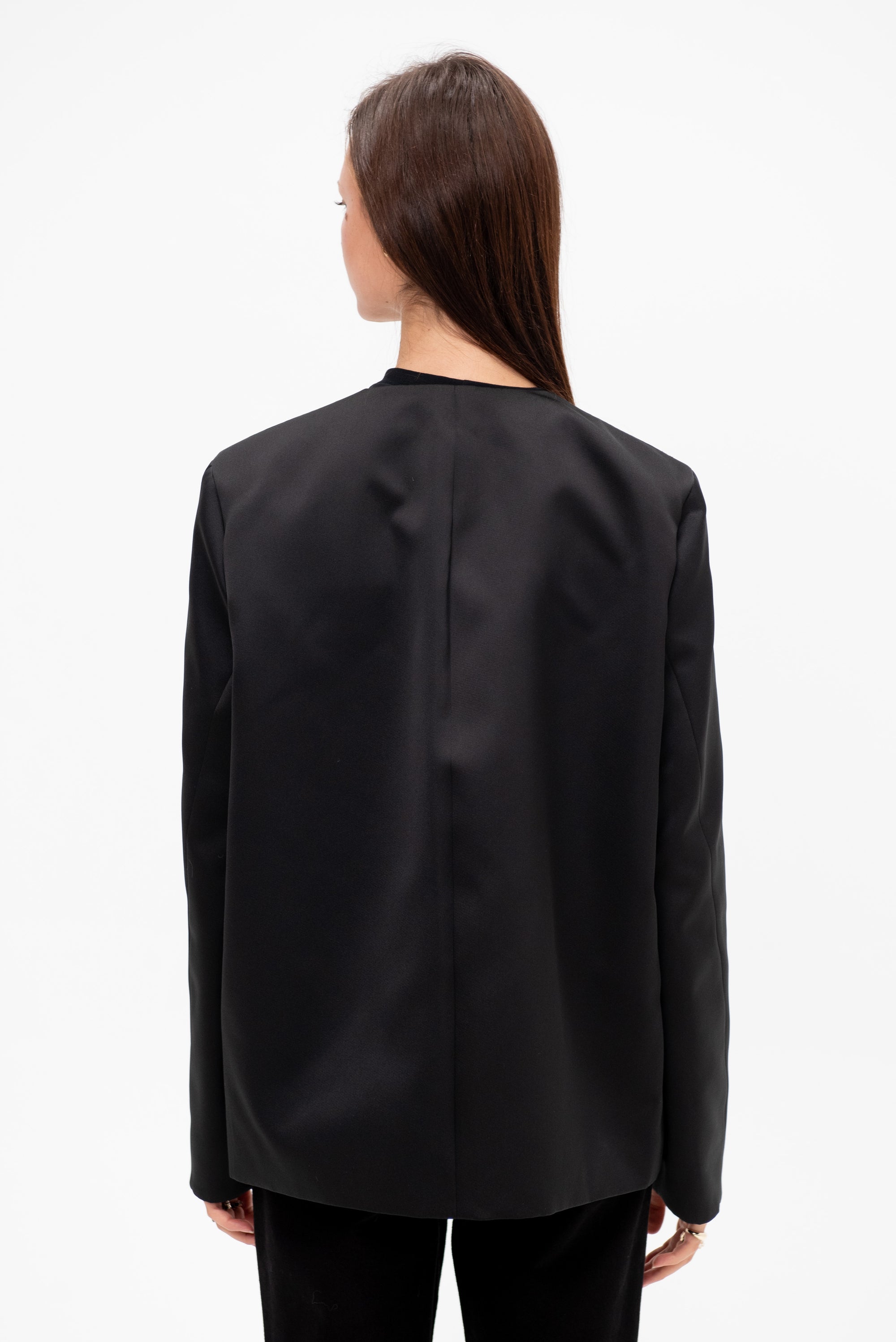 Satin Dinner Jacket, Black