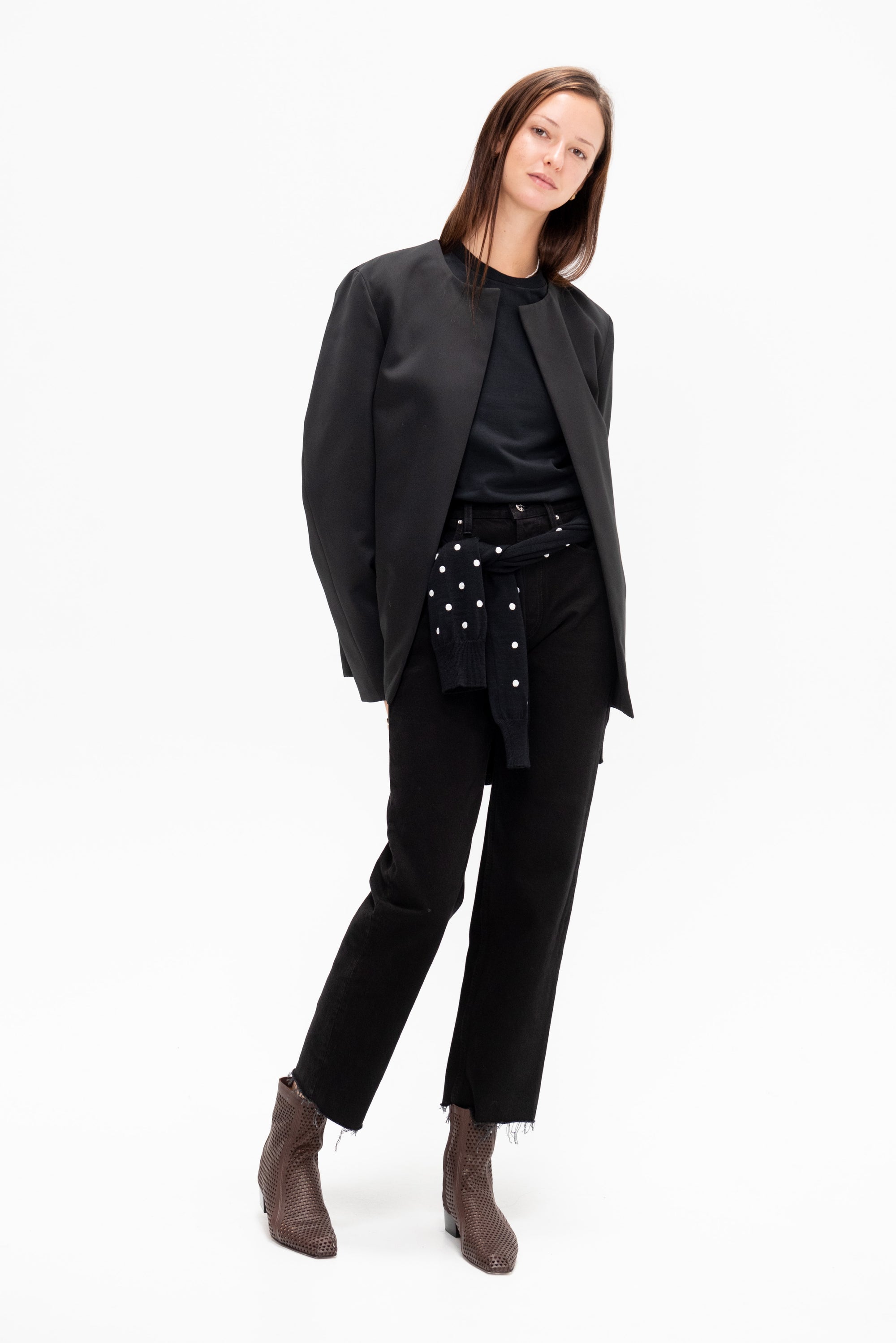 Satin Dinner Jacket, Black