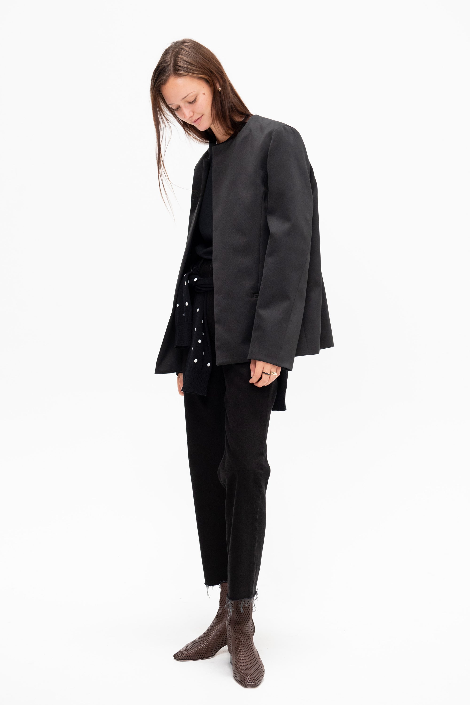 Satin Dinner Jacket, Black
