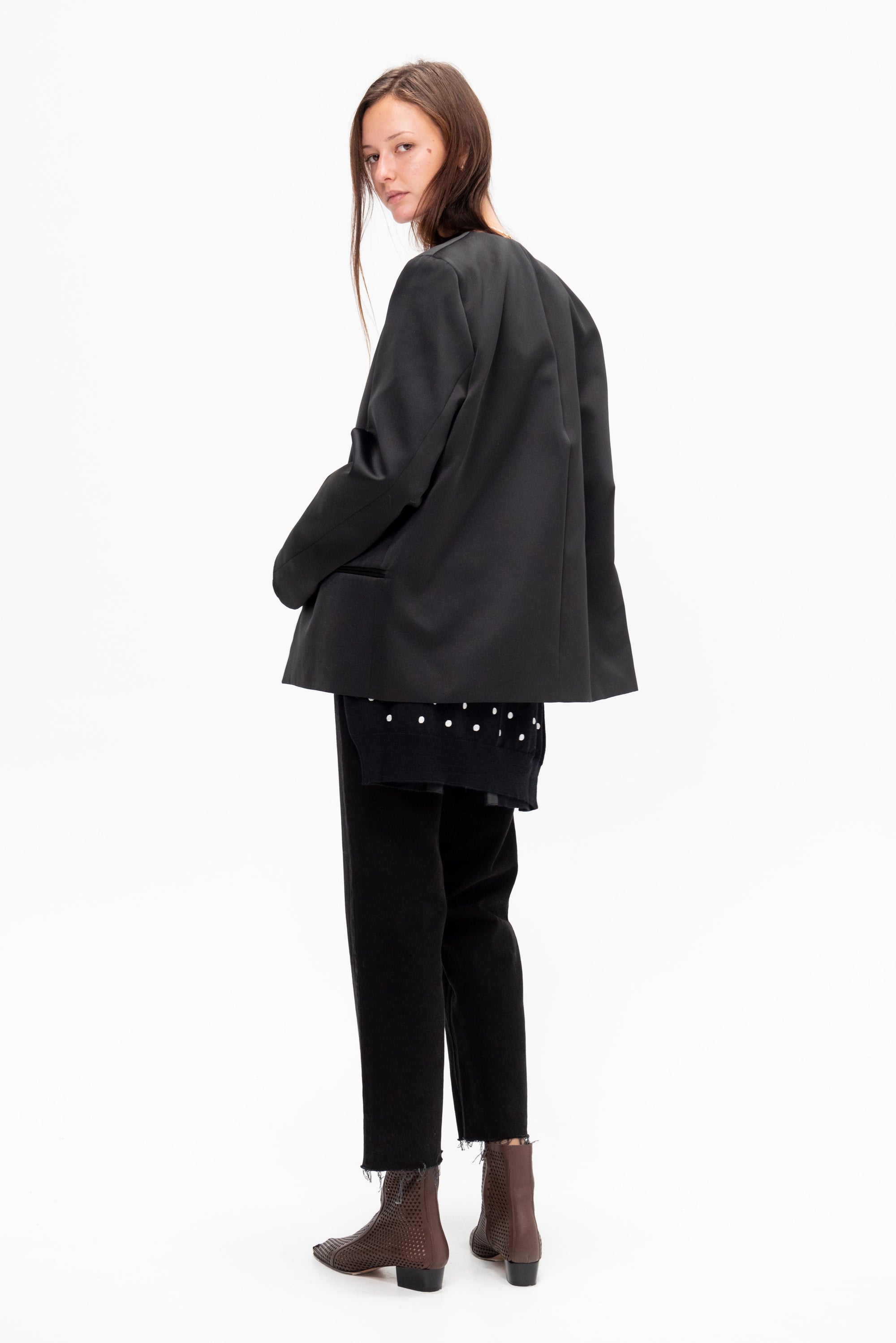 Satin Dinner Jacket, Black