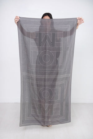 Totême - Striped Monogram Cotton Silk Sarong, Black