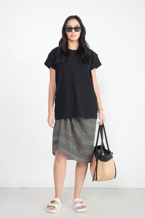 Totême - Striped Monogram Cotton Silk Sarong, Black