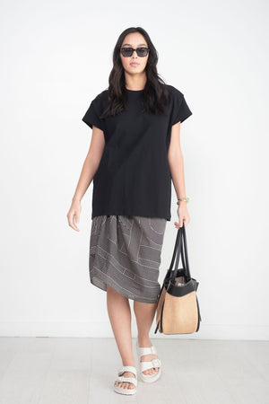 Totême - Striped Monogram Cotton Silk Sarong, Black