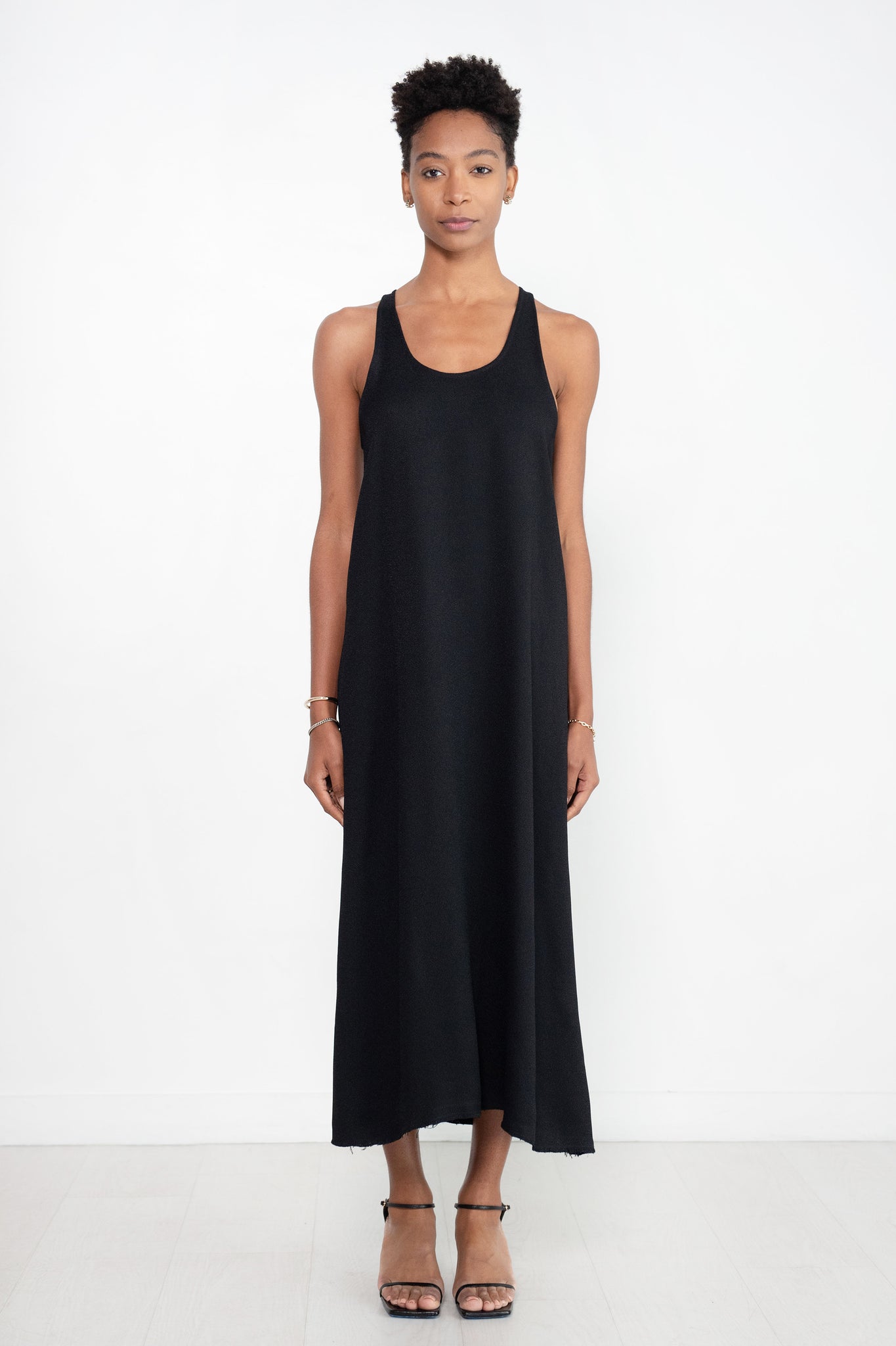 Totême - Scoop-Neck Sablé Dress, Black