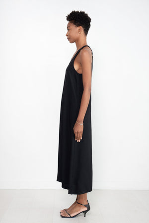 Totême - Scoop-Neck Sablé Dress, Black