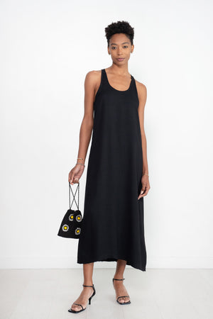 Totême - Scoop-Neck Sablé Dress, Black