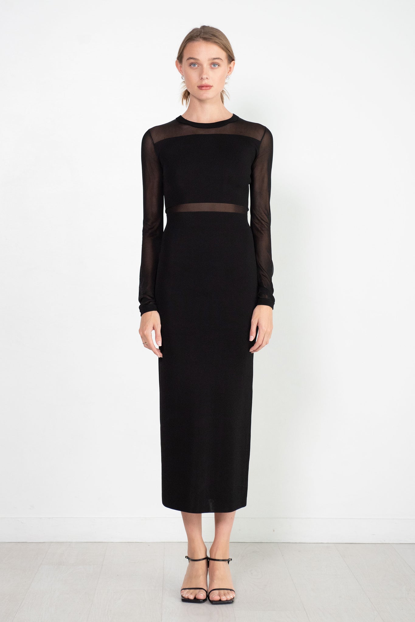 TOTEME - Semi-Sheer Knitted Cocktail Dress, Black