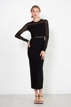 TOTEME - Semi-Sheer Knitted Cocktail Dress, Black