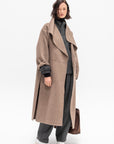 Signature Wool Cashmere Coat, Oak Melange