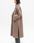 Signature Wool Cashmere Coat, Oak Melange
