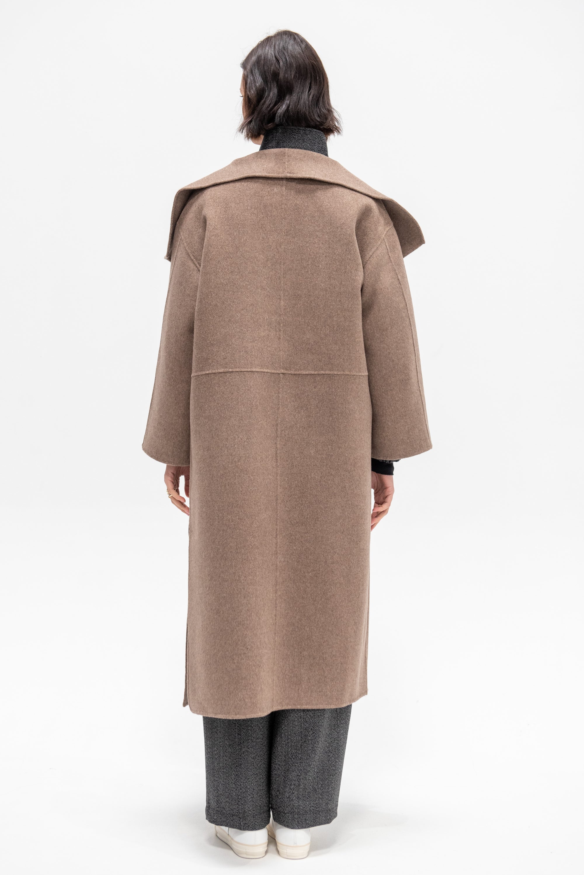 Signature Wool Cashmere Coat, Oak Melange