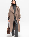 Signature Wool Cashmere Coat, Oak Melange