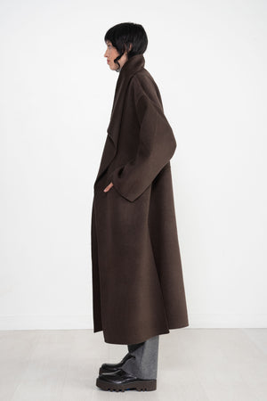 Totême - Signature Wool Cashmere Coat, Chocolate Melange