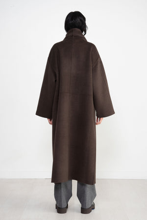 Totême - Signature Wool Cashmere Coat, Chocolate Melange