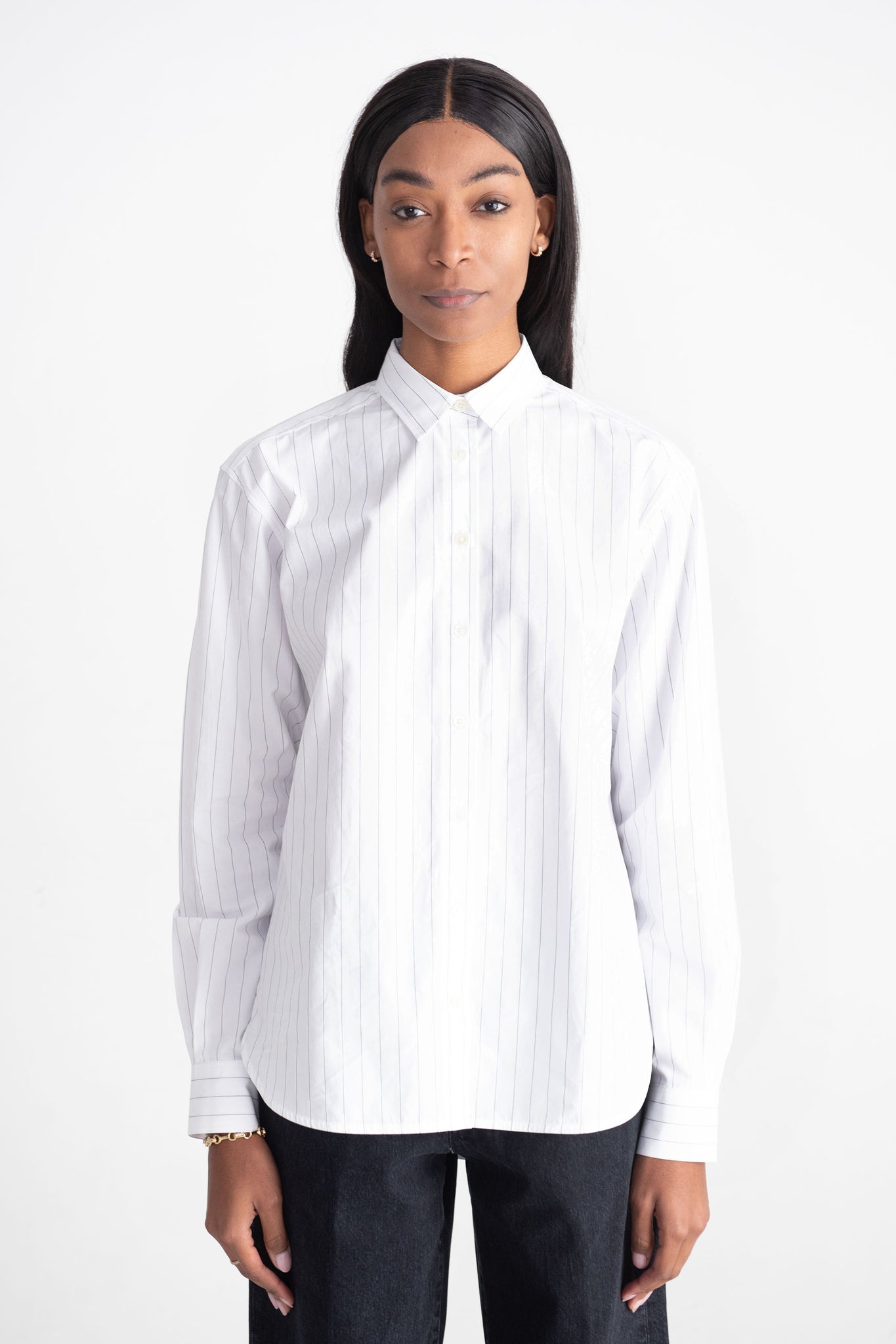 TOTEME - Signature Cotton Shirt, White & Black