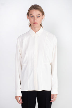TOTEME - Paneled Silk Shirt, Snow