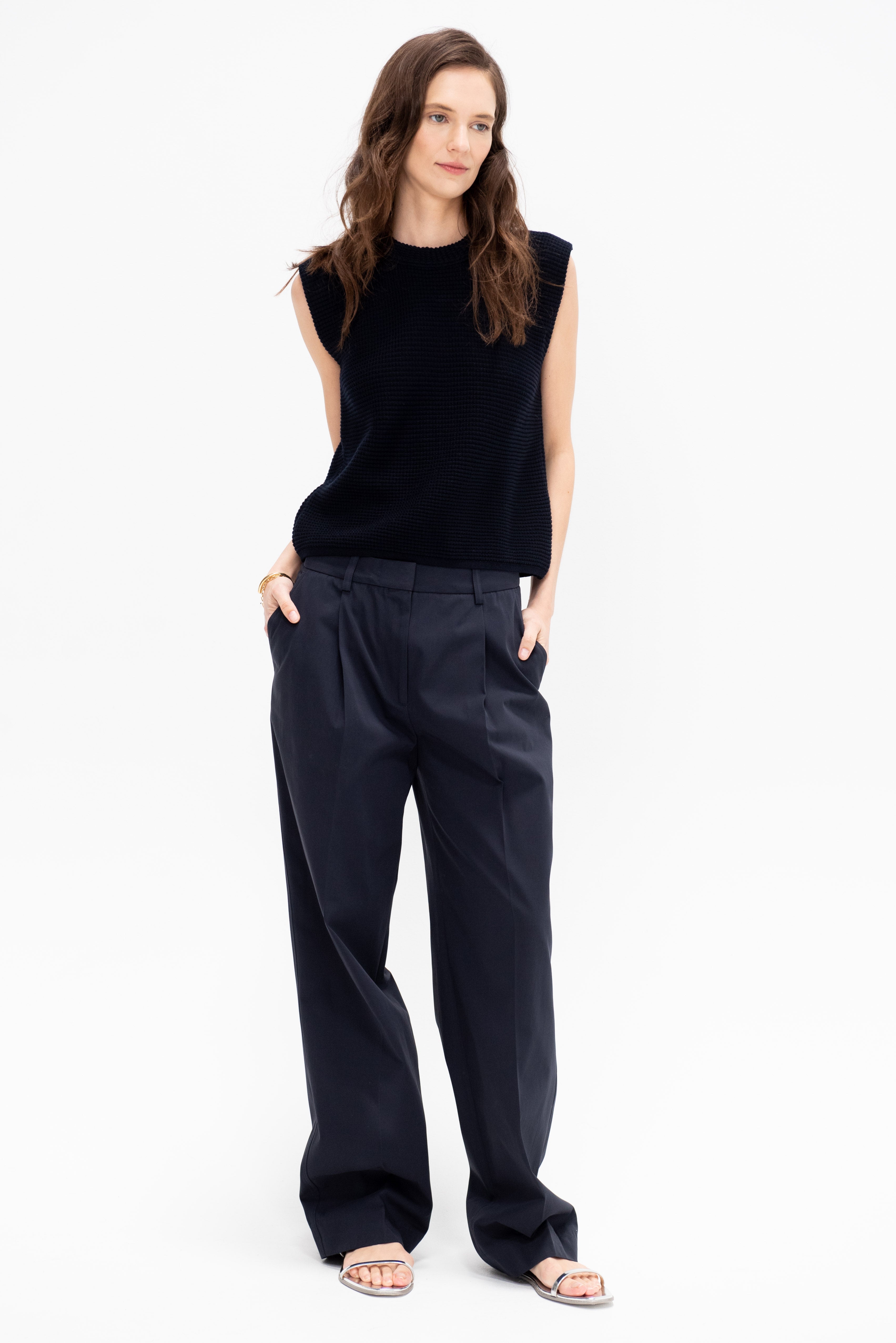 パンツ Toteme Trousers Blue Wide leg denim vibrant blue – TOTEME
