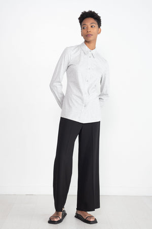 Totême - Slim Cotton-Jersey Shirt, Grey Mélange