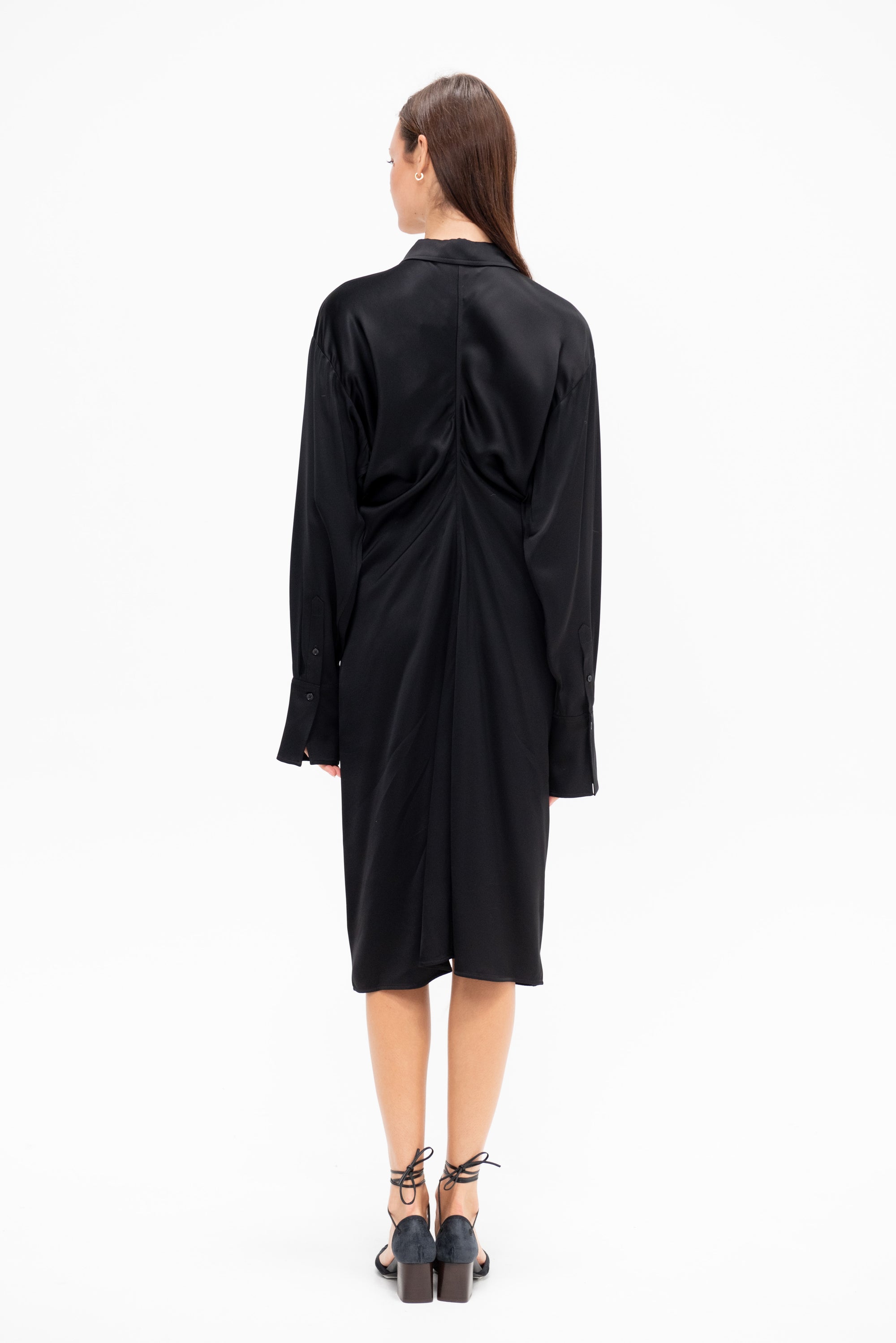 Slouch Shirtdress, Black