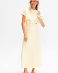 Slouch Waist Basketweave Dress, Straw