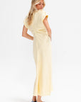 Slouch Waist Basketweave Dress, Straw