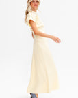Slouch Waist Basketweave Dress, Straw
