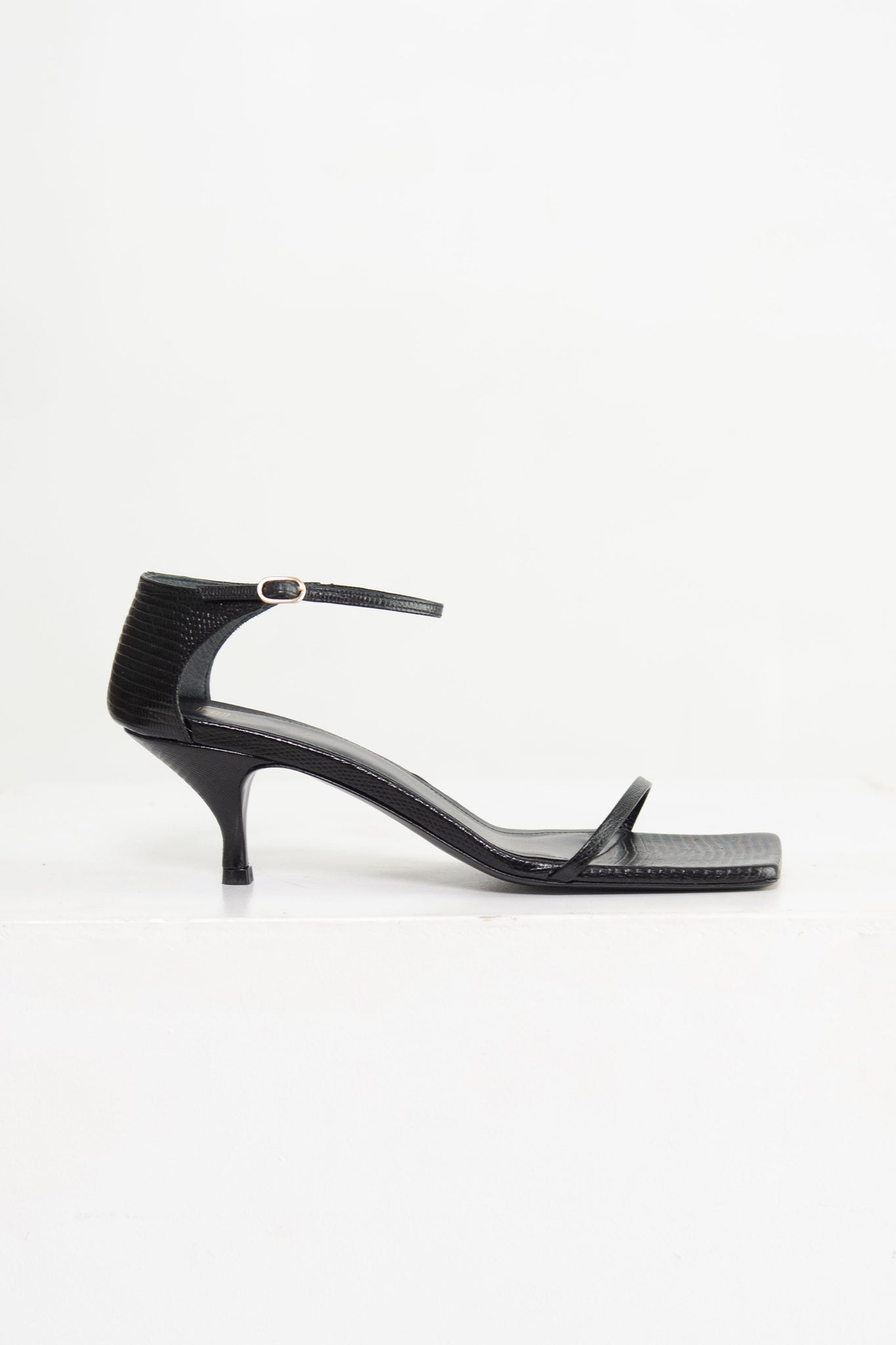 Totême - The Strappy Sandal, Black Lizard