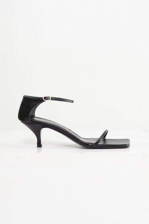 Totême - The Strappy Sandal, Black Lizard