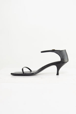 Totême - The Strappy Sandal, Black Lizard