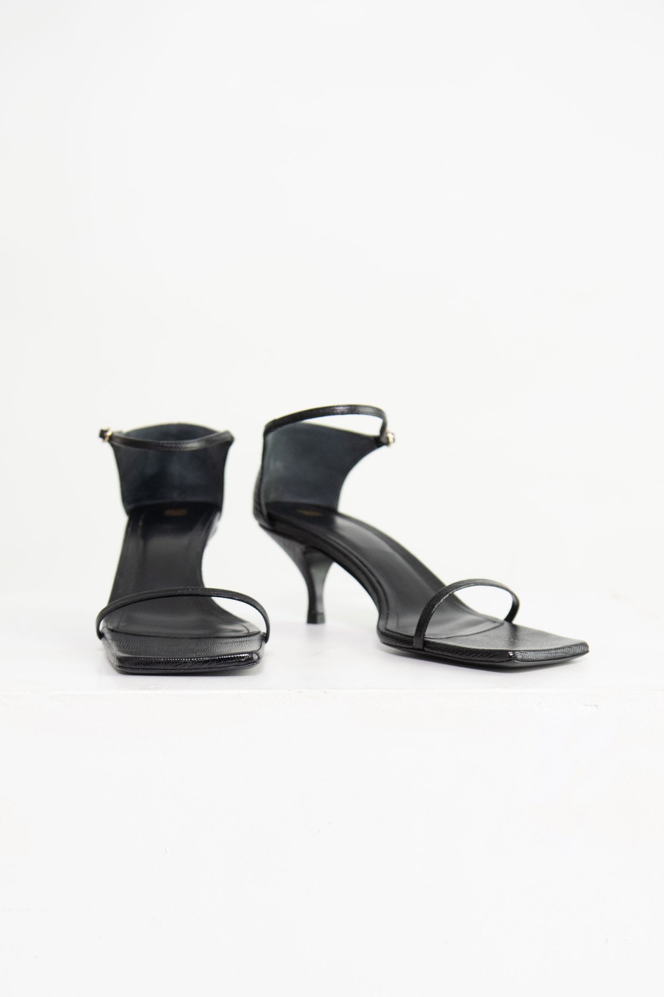 Totême - The Strappy Sandal, Black Lizard