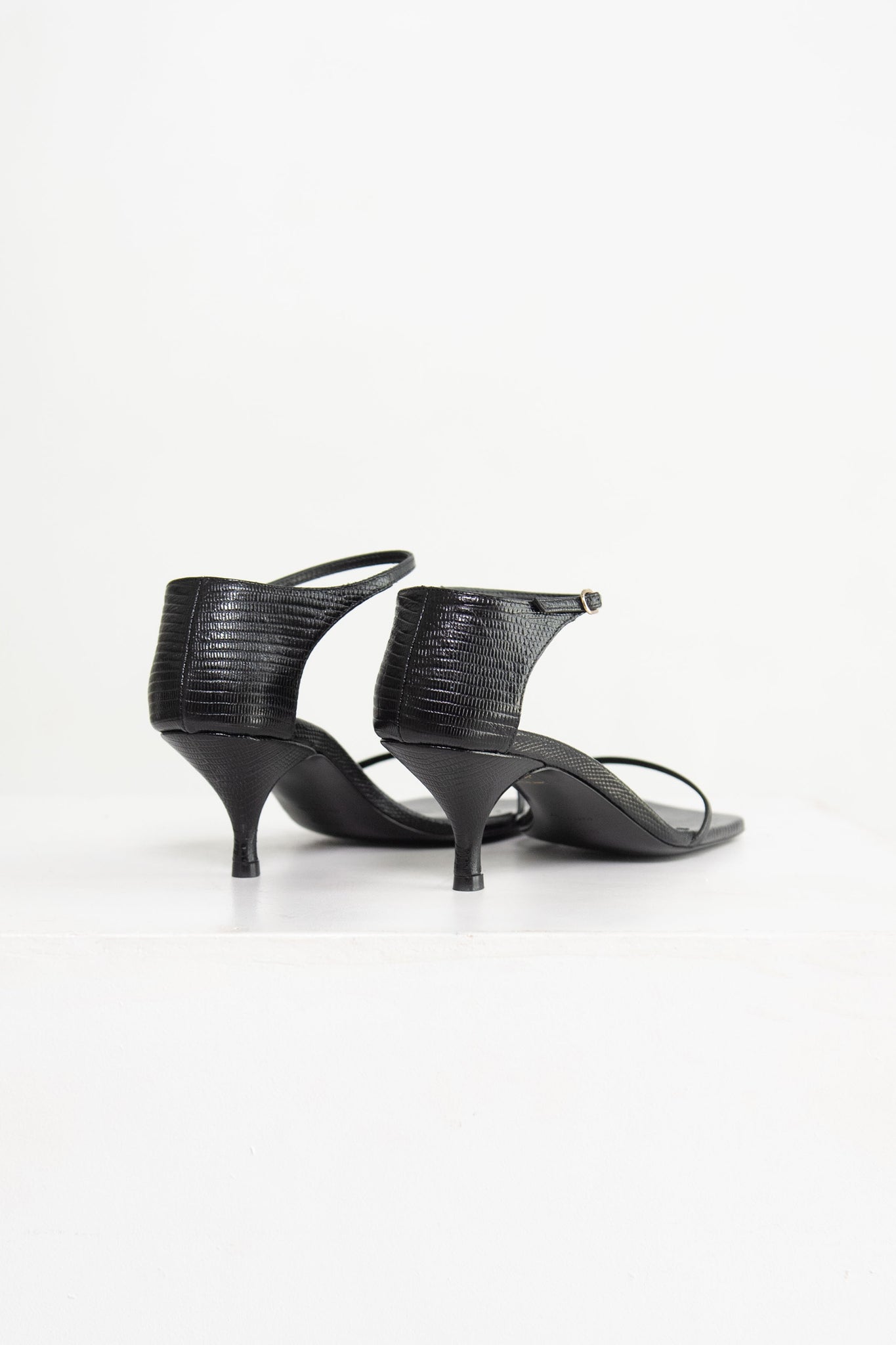 Totême - The Strappy Sandal, Black Lizard