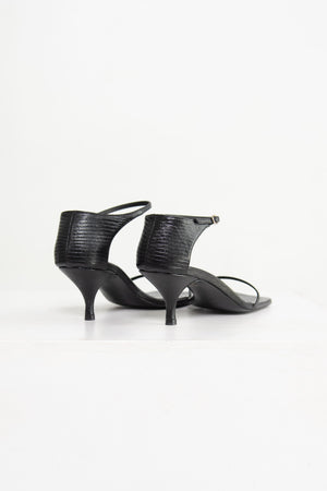 Totême - The Strappy Sandal, Black Lizard