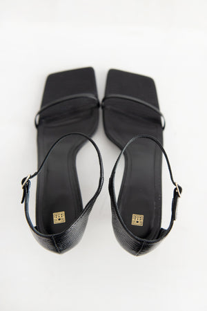 Totême - The Strappy Sandal, Black Lizard