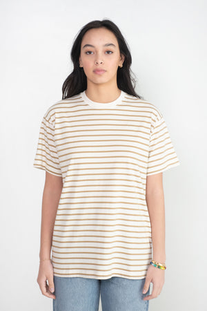 Totême - Straight Cotton Tee, Camel Stripe